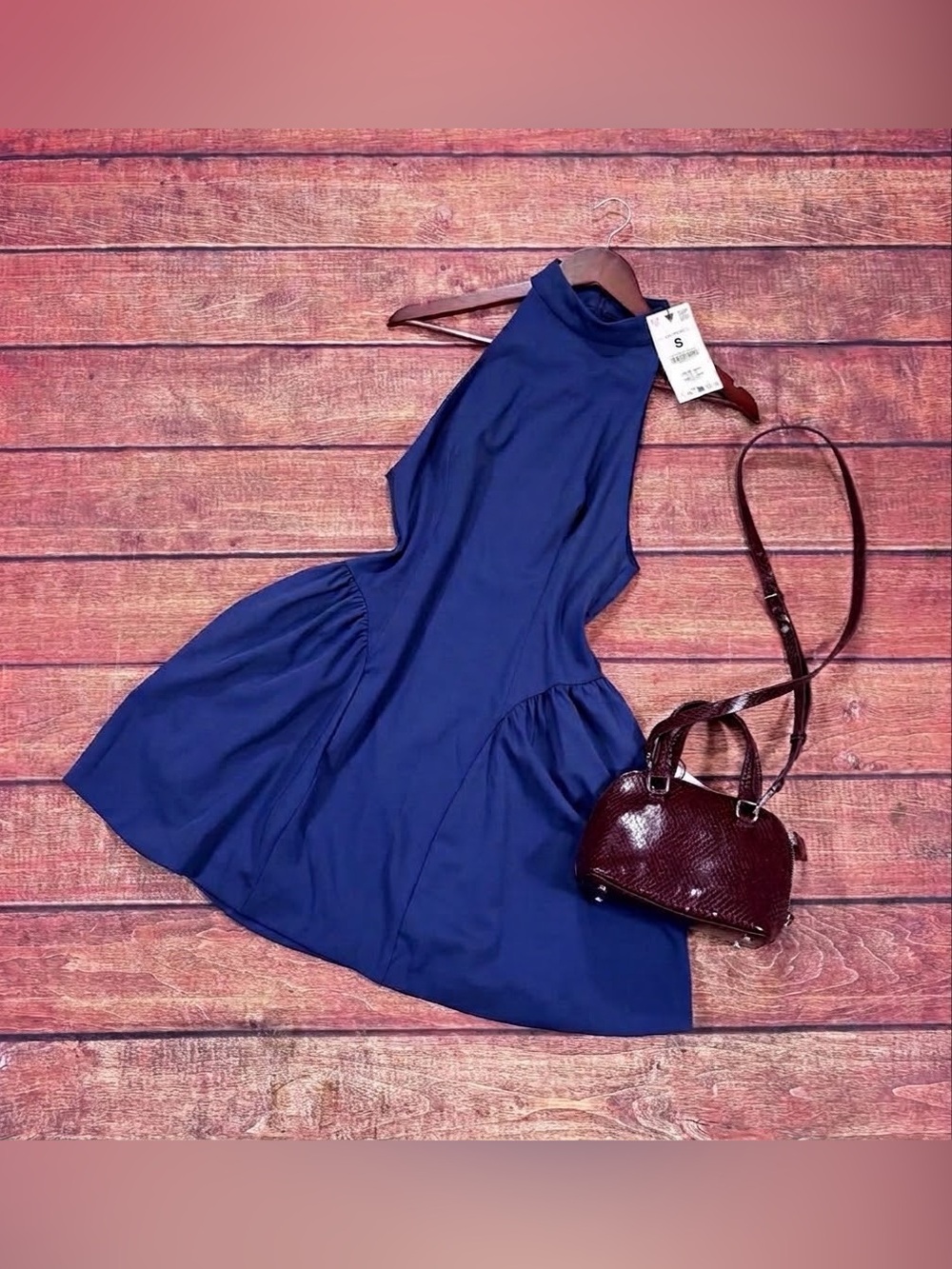 Zara Midnight Blue One-Shoulder Fit & Flare Dress